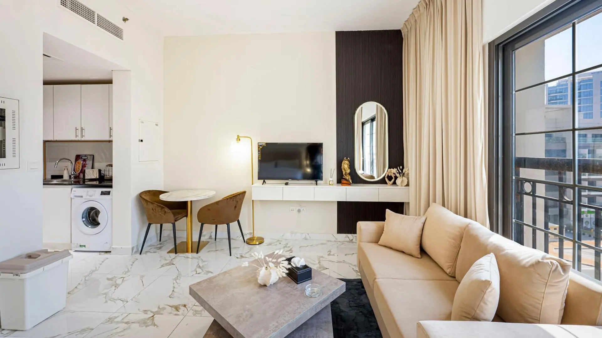 Cozy And Contemporary Studio In Dubailand Apartament Dubaj